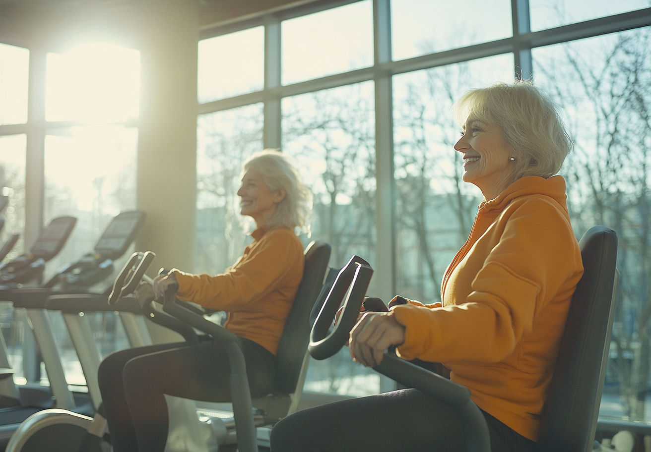 Літня людина тренується з дорослою дитиною